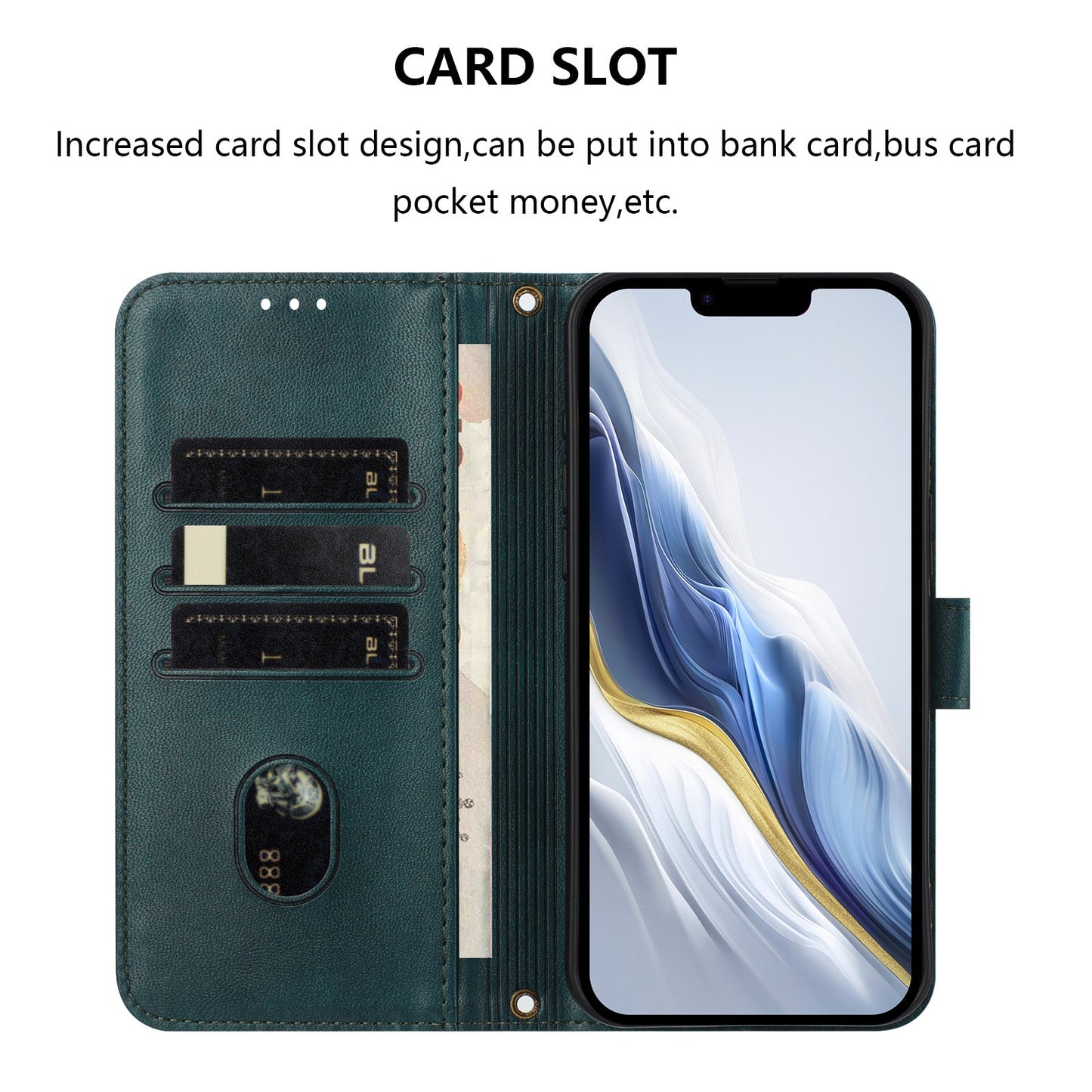 For Oppo Reno13 F 5G Cases Wallet Stand Retro Texture Leather Phone Cover with Lanyard - Dark Green