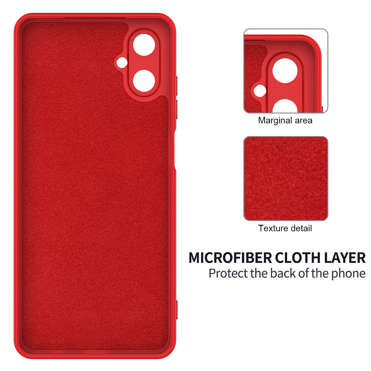 For Samsung Galaxy F06 5G / Galaxy M06 5G Liquid Silicone Case Phone Back Cover with Hand Strap - Red