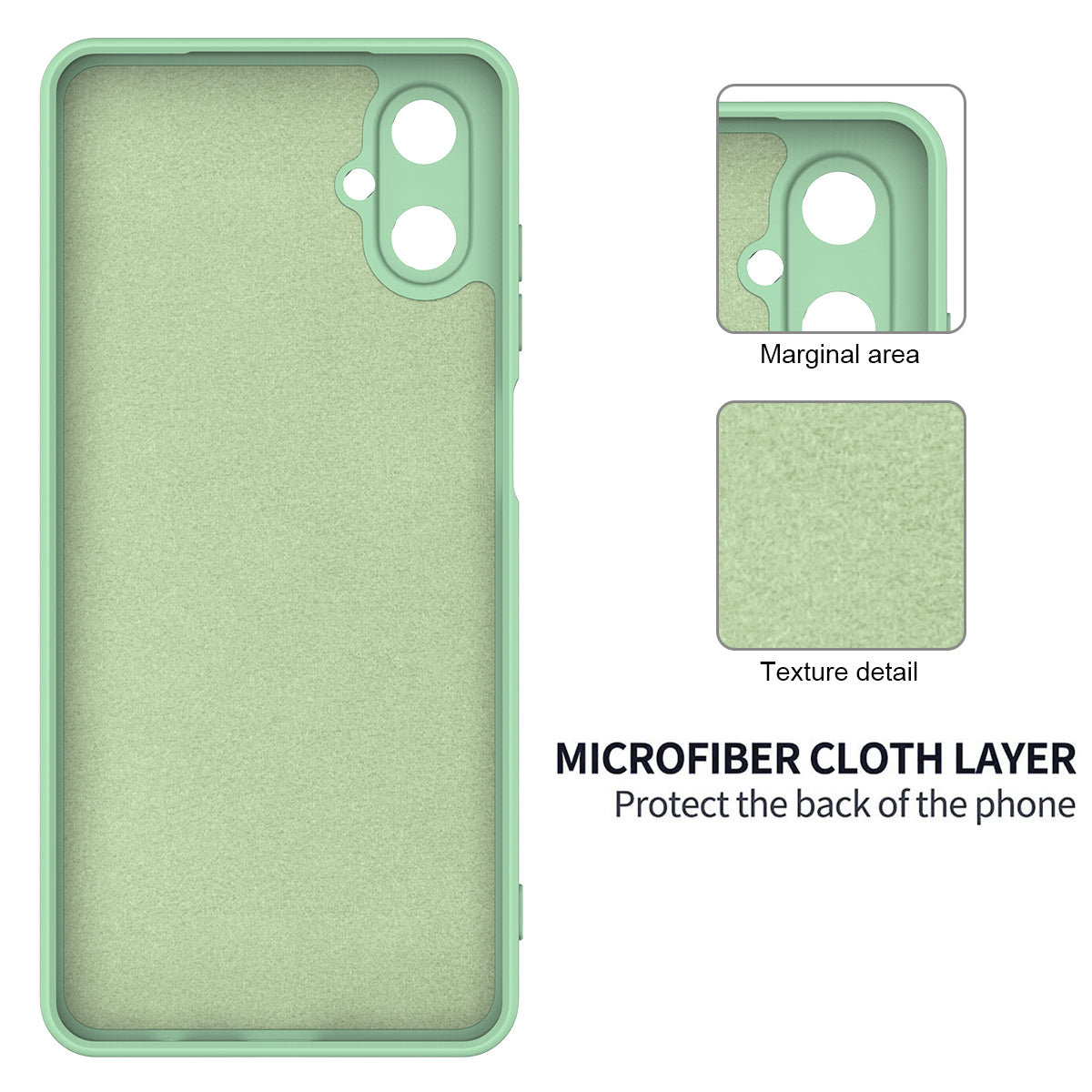 For Samsung Galaxy F06 5G / Galaxy M06 5G Liquid Silicone Case Phone Back Cover with Hand Strap - Green