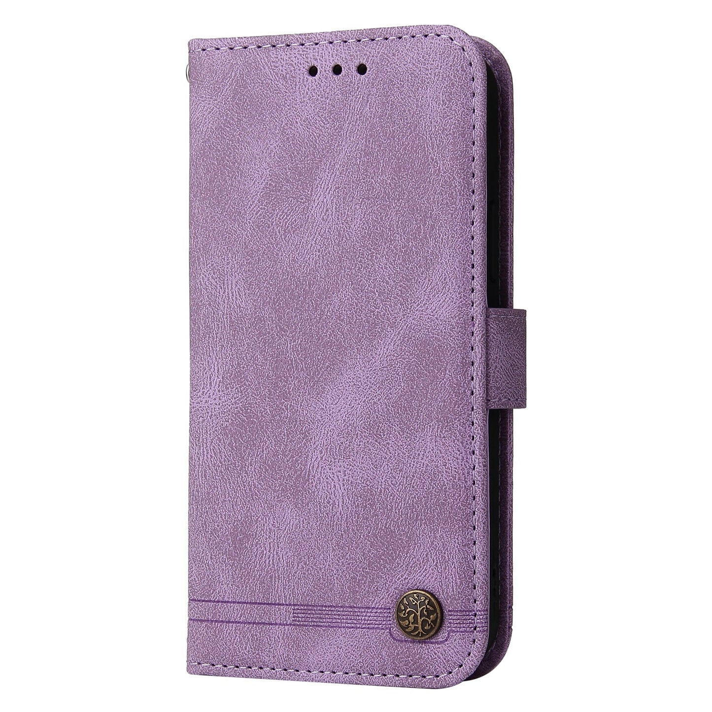 For Samsung Galaxy F16 5G / Galaxy M16 5G Leather Wallet Cases Skin Touch Phone Cover Stand with Strap - Purple