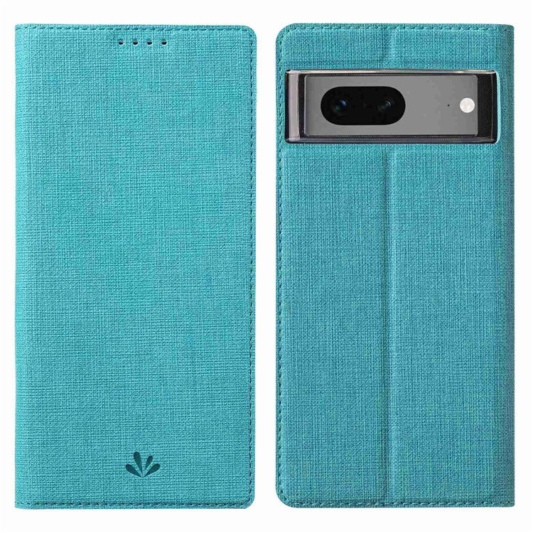 VILI DMX Series for Google Pixel 7 5G Anti-scratch PU Leather Auto Closing Magnetic Phone Case Card Holder Stand Protective Cover - Blue