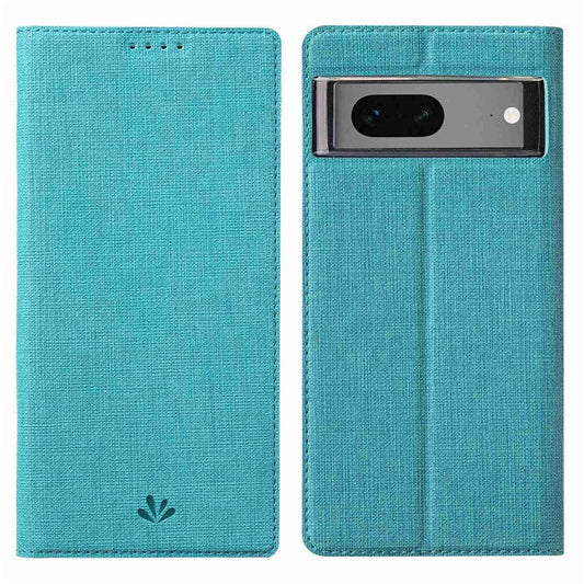 VILI DMX Series for Google Pixel 7 5G Anti-scratch PU Leather Auto Closing Magnetic Phone Case Card Holder Stand Protective Cover - Blue