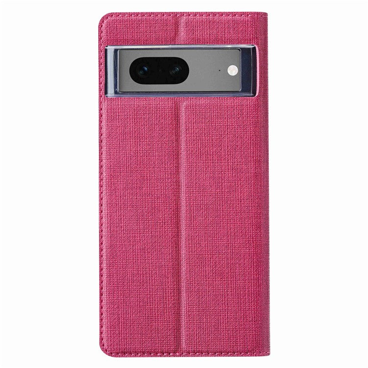 VILI DMX Series for Google Pixel 7 5G Anti-scratch PU Leather Auto Closing Magnetic Phone Case Card Holder Stand Protective Cover - Rose