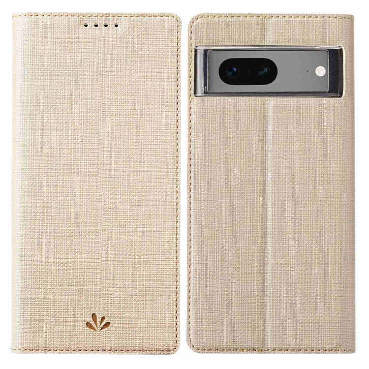 VILI DMX Series for Google Pixel 7 5G Anti-scratch PU Leather Auto Closing Magnetic Phone Case Card Holder Stand Protective Cover - Khaki