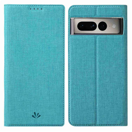 VILI DMX Series for Google Pixel 7 Pro 5G PU Leather Flip Cover Stand Magnetic Auto Closing Protective Case with Card Holder - Blue