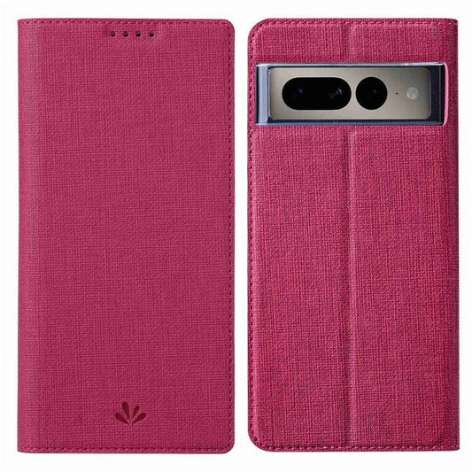 VILI DMX Series for Google Pixel 7 Pro 5G PU Leather Flip Cover Stand Magnetic Auto Closing Protective Case with Card Holder - Rose
