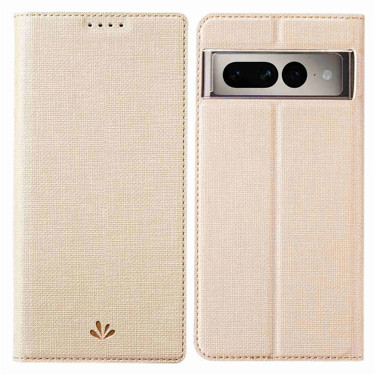 VILI DMX Series for Google Pixel 7 Pro 5G PU Leather Flip Cover Stand Magnetic Auto Closing Protective Case with Card Holder - Khaki