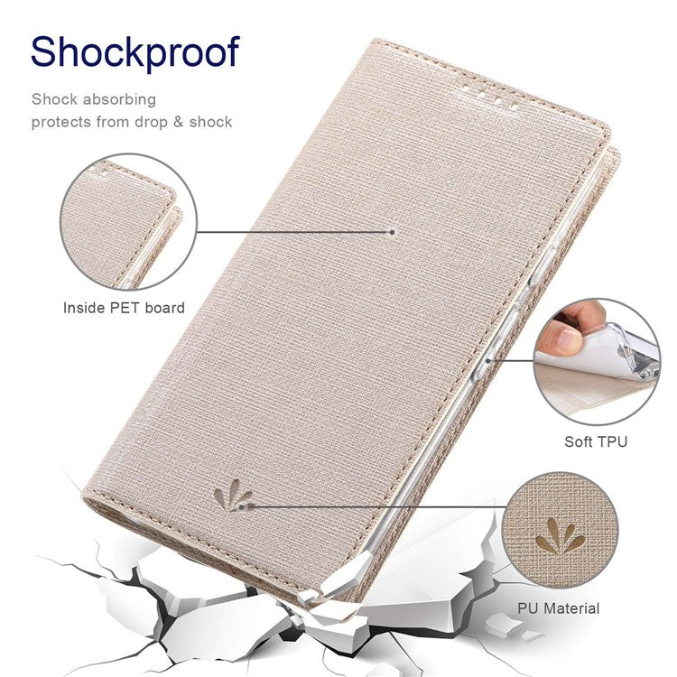 VILI DMX Series for Google Pixel 7 Pro 5G PU Leather Flip Cover Stand Magnetic Auto Closing Protective Case with Card Holder - Khaki