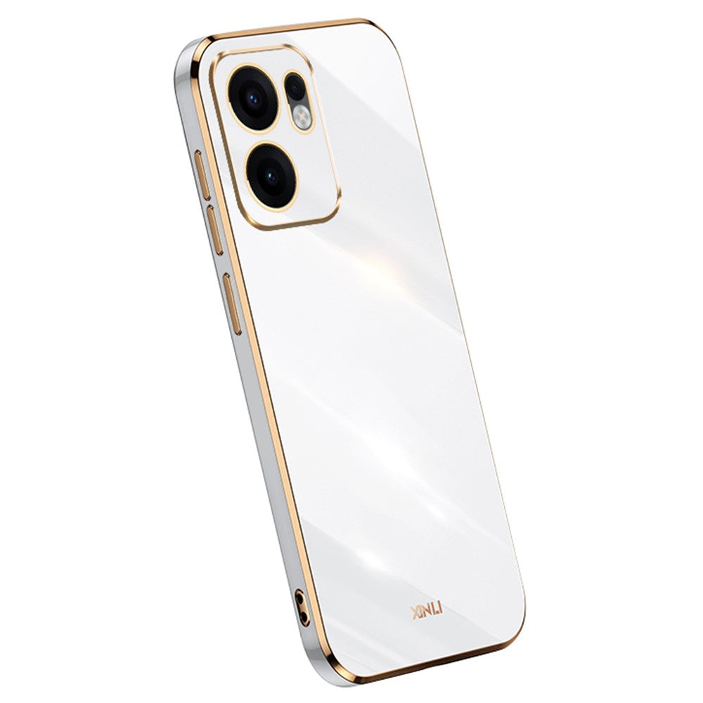 XINLI For Oppo Reno13 F 5G Case TPU Phone Cover with Electroplating Frame - White