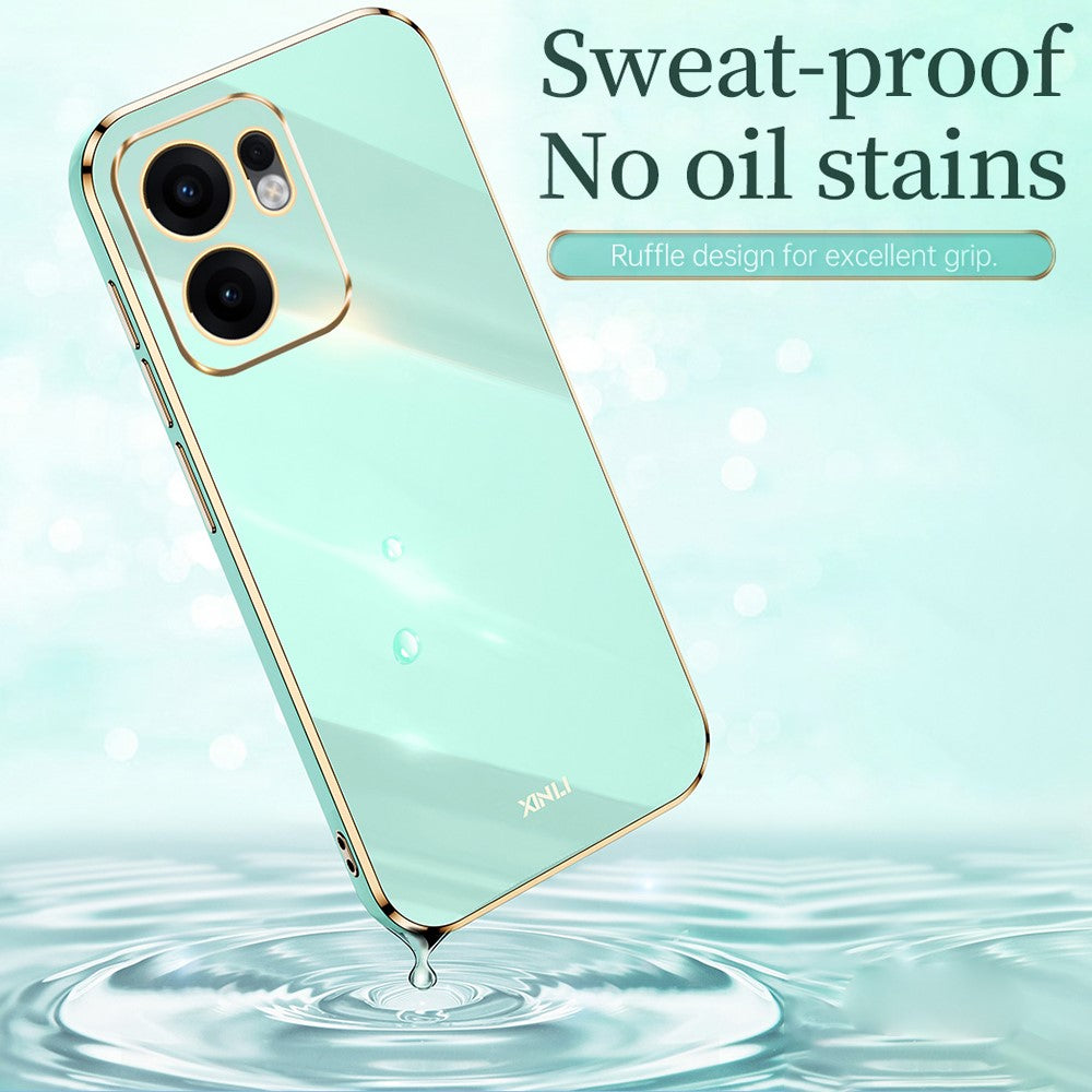 XINLI For Oppo Reno13 F 5G Case Ring Kickstand Electroplating TPU Phone Cover - Red