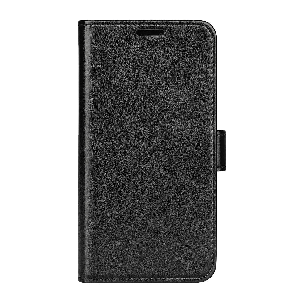 For Samsung Galaxy M16 5G Case Crazy Horse Texture Stand Leather Phone Cover - Black