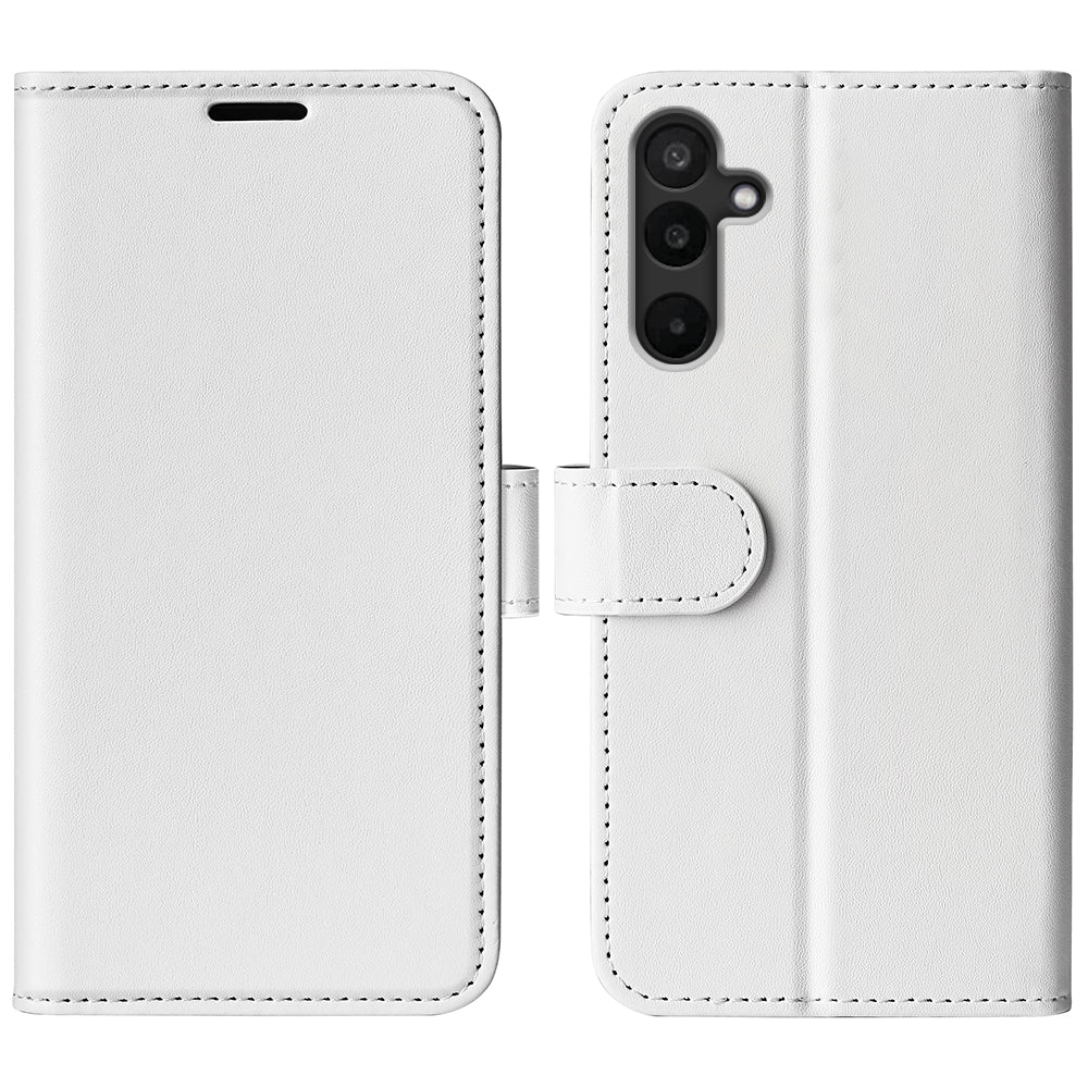 For Samsung Galaxy M16 5G Case Crazy Horse Texture Stand Leather Phone Cover - White