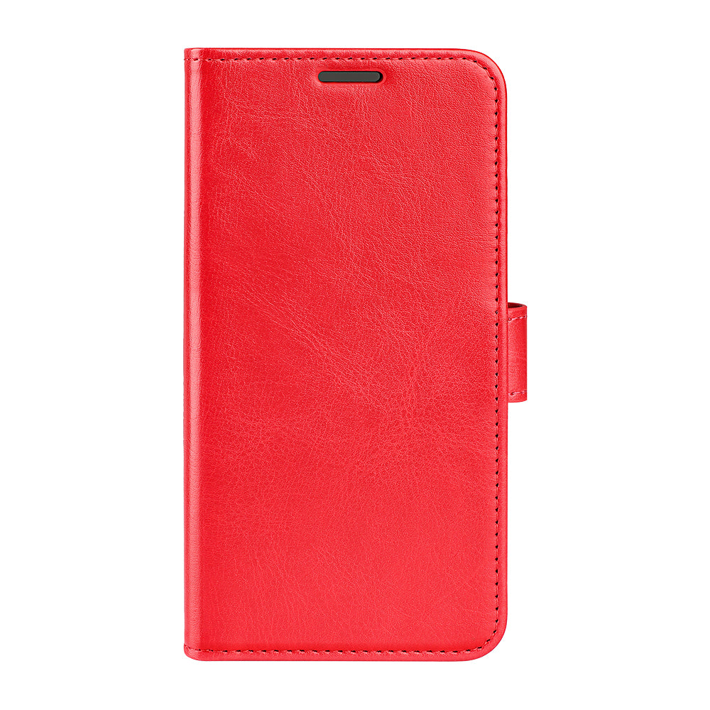 For Samsung Galaxy M16 5G Case Crazy Horse Texture Stand Leather Phone Cover - Red