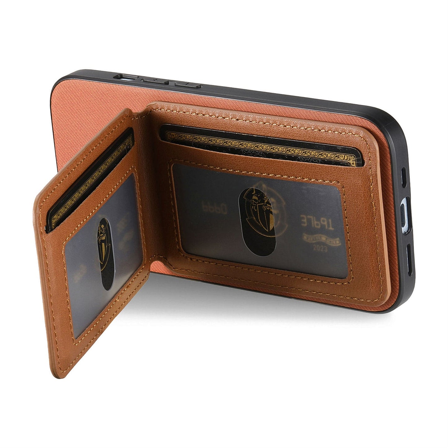 For Oppo Reno13 Pro 5G Case Cloth Texture Leather + PC + TPU RFID Blocking Phone Cover with Card Holder - Brown