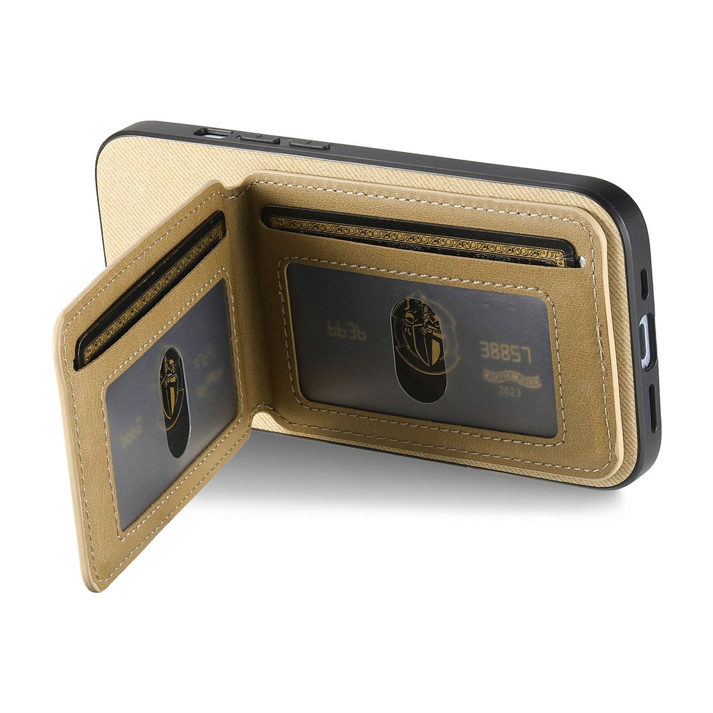 For Oppo Reno13 Pro 5G Case Cloth Texture Leather + PC + TPU RFID Blocking Phone Cover with Card Holder - Khaki