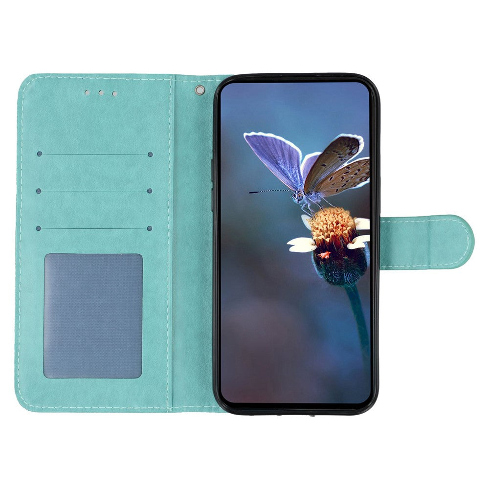 For Oppo Reno13 5G (Global) Case Lace Flowers PU Leather Flip Wallet Phone Cover - Green