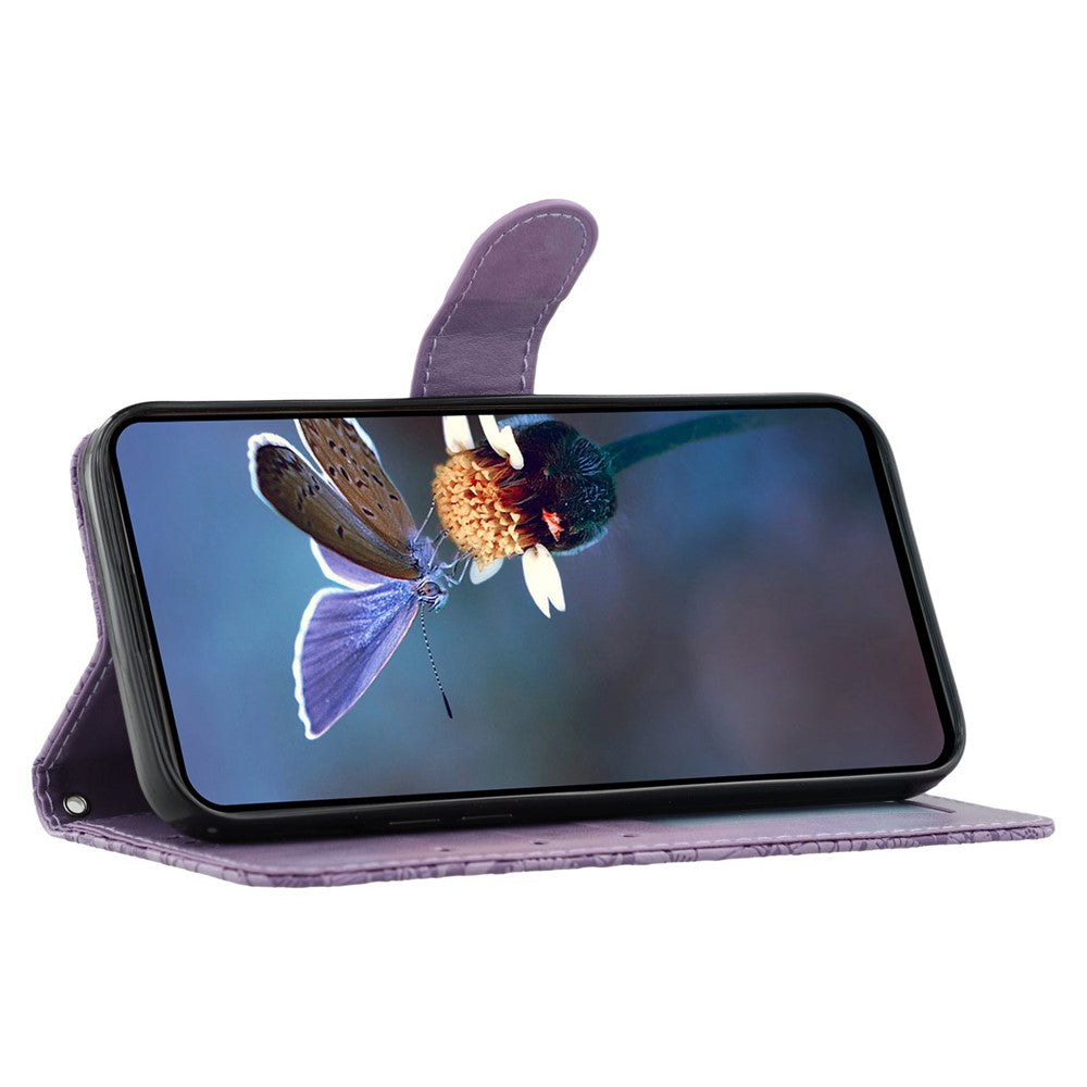 For Oppo Reno13 5G (Global) Case Lace Flowers PU Leather Flip Wallet Phone Cover - Purple