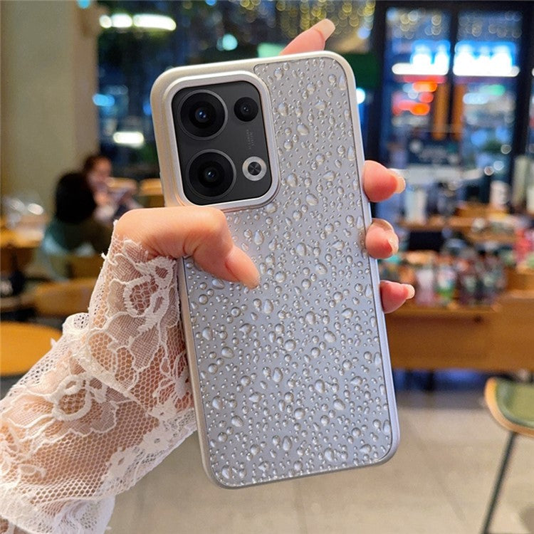 For Oppo Reno13 5G (Global) Case Creative Raindrop Phone Back Cover - Grey