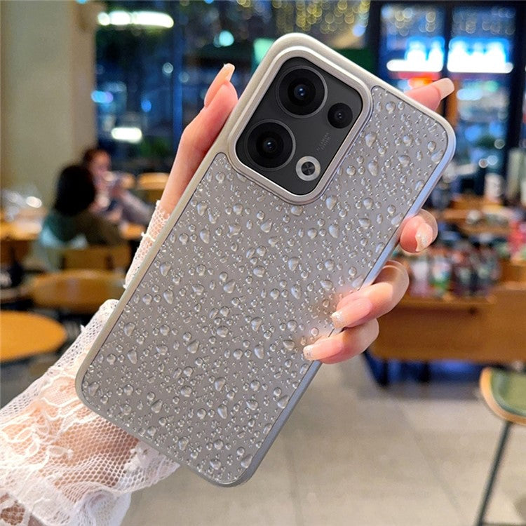 For Oppo Reno13 5G (Global) Case Creative Raindrop Phone Back Cover - Grey