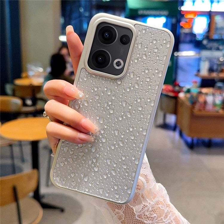 For Oppo Reno13 5G (Global) Case Creative Raindrop Phone Back Cover - Grey