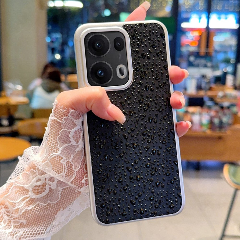 For Oppo Reno13 Pro 5G Case Creative Raindrop Phone Back Cover - Black