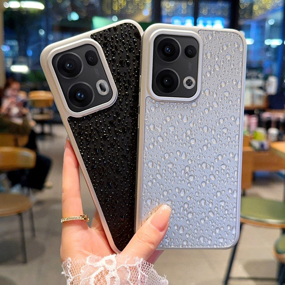 For Oppo Reno13 Pro 5G Case Creative Raindrop Phone Back Cover - Black