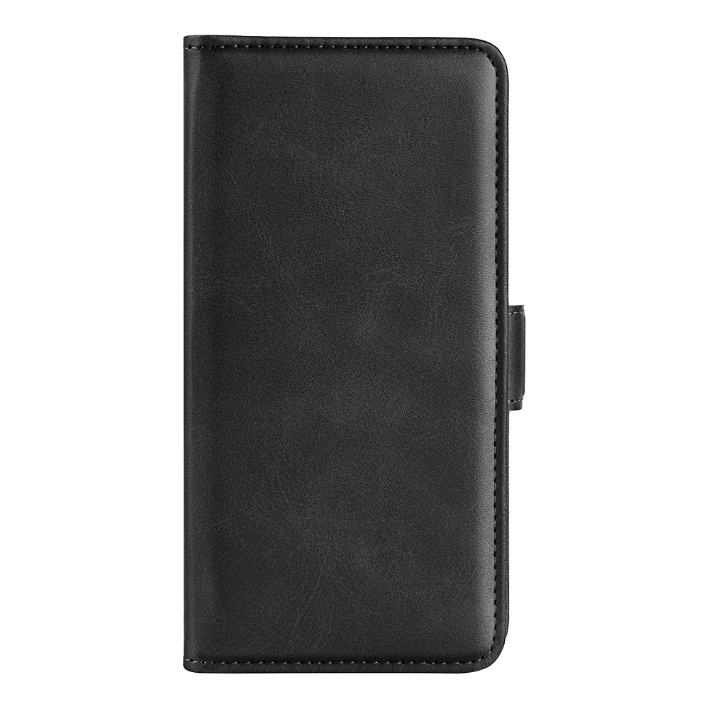 For Samsung Galaxy M16 5G Case Calf Texture Leather Wallet Phone Cover - Black