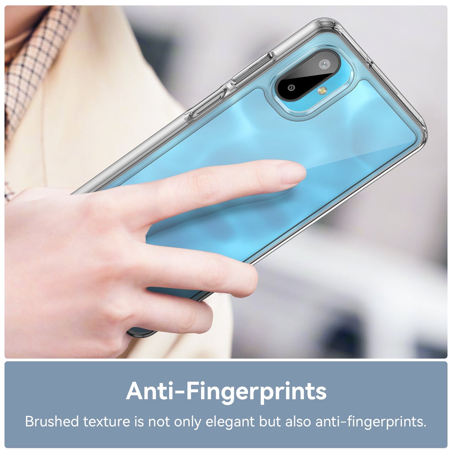 For Samsung Galaxy F06 5G Clear Phone Case WANLONFENG MF2 Series TPU Acrylic Cover with 2Pcs Tempered Glass - Transparent