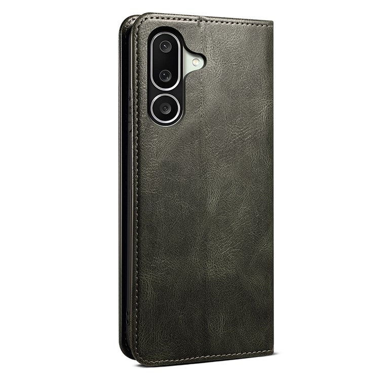 For Samsung Galaxy M56 5G Case Crazy Horse Texture Waxy Leather Wallet Stand Phone Cover - Green
