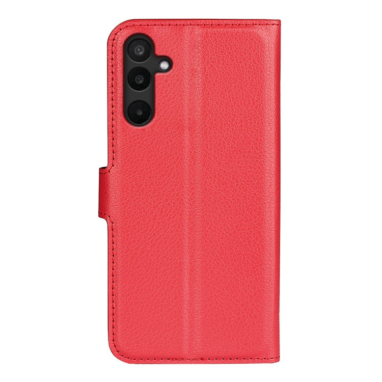 For Samsung Galaxy M16 5G Case Litchi Texture Shockproof Leather Wallet Phone Cover - Red