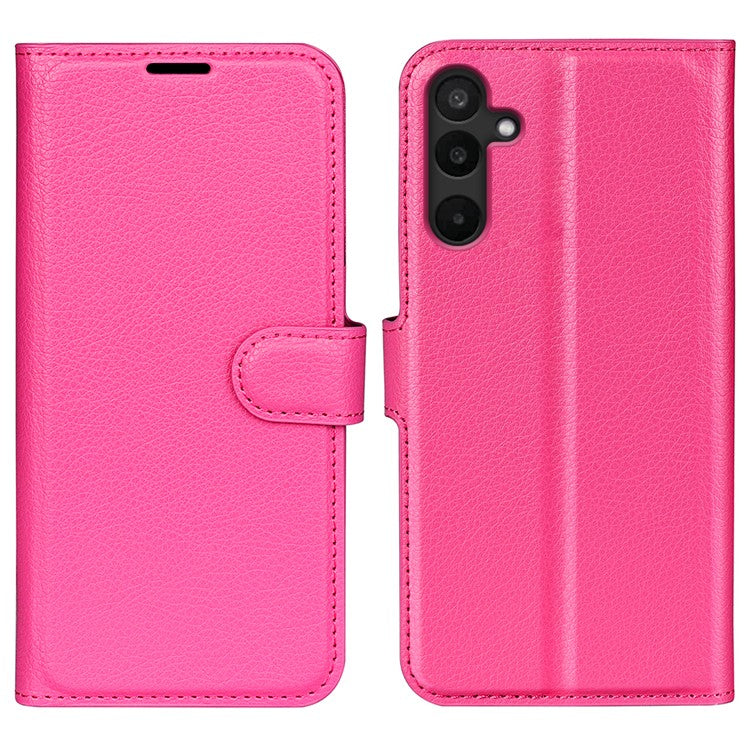 For Samsung Galaxy M16 5G Case Litchi Texture Shockproof Leather Wallet Phone Cover - Rose