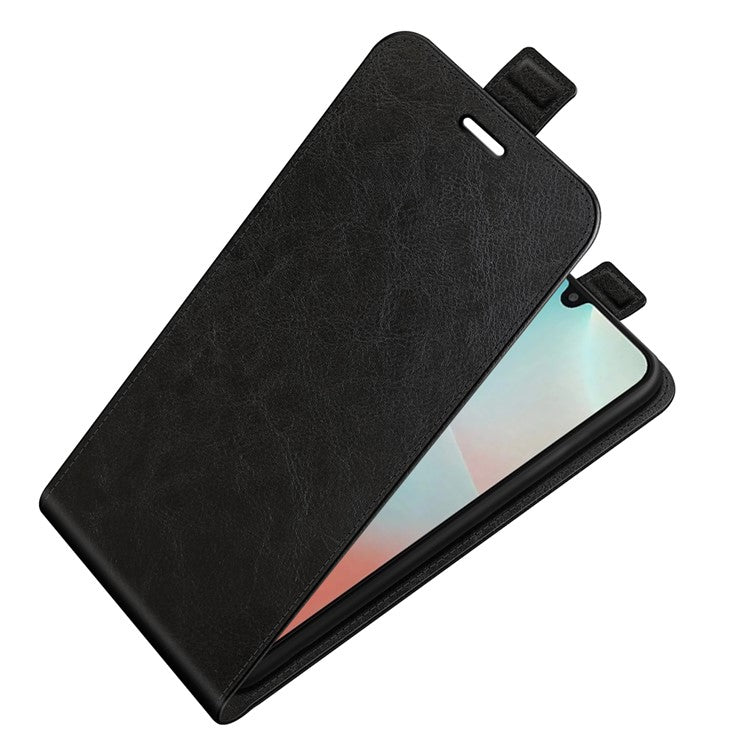 For Samsung Galaxy M16 5G Case with Card Slots Vertical Flip Leather Phone Cover - Black