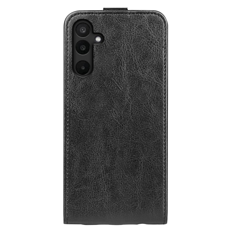 For Samsung Galaxy M16 5G Case with Card Slots Vertical Flip Leather Phone Cover - Black