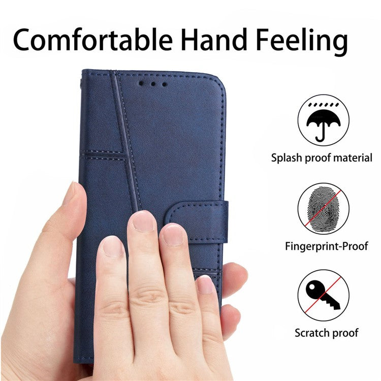 For Samsung Galaxy F16 5G / M16 5G Case Leather Stand Protective Phone Cover - Blue
