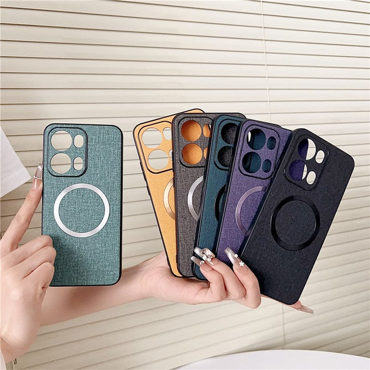 For Oppo Reno13 Pro 5G Case Drop-Proof TPU + Cloth Back Phone Cover Compatible with MagSafe - Orange