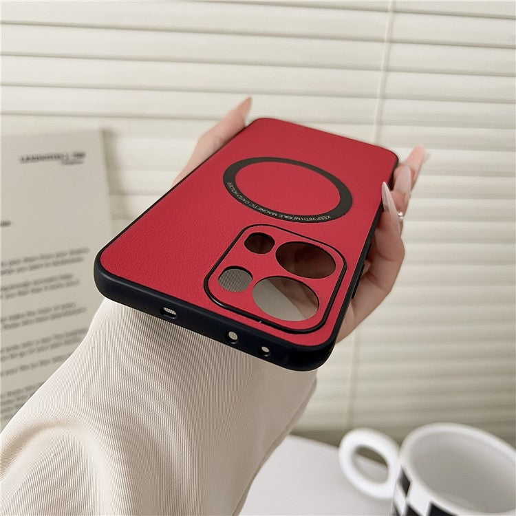 For Oppo Reno13 Pro 5G Case Anti-Drop PU Leather + TPU Cover Compatible with MagSafe - White