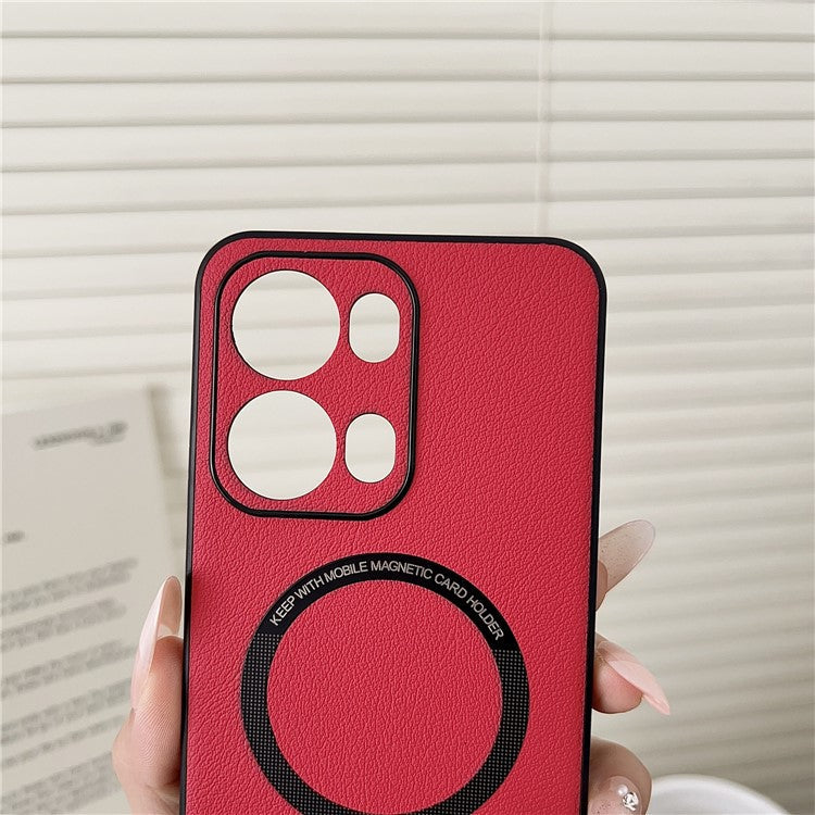 For Oppo Reno13 Pro 5G Case Anti-Drop PU Leather + TPU Cover Compatible with MagSafe - White