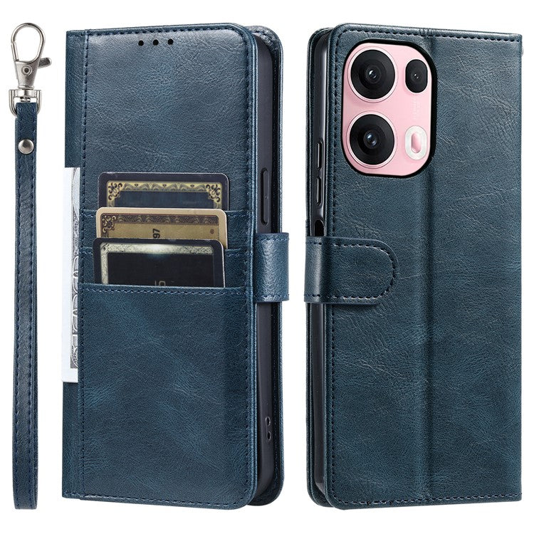 013 Style For Oppo Reno13 Pro 5G Case PU Leather Anti-Fall Phone Cover with 6 Card Slots - Blackish Green