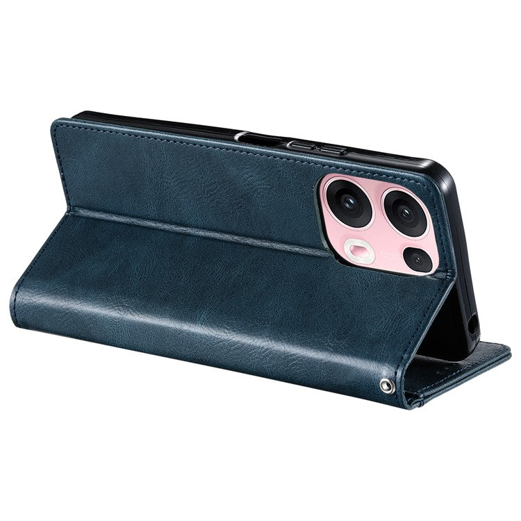 013 Style For Oppo Reno13 Pro 5G Case PU Leather Anti-Fall Phone Cover with 6 Card Slots - Blackish Green