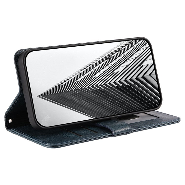 013 Style For Oppo Reno13 Pro 5G Case PU Leather Anti-Fall Phone Cover with 6 Card Slots - Blackish Green