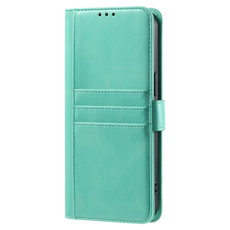 013 Style For Oppo Reno13 Pro 5G Case PU Leather Anti-Fall Phone Cover with 6 Card Slots - Mint Green