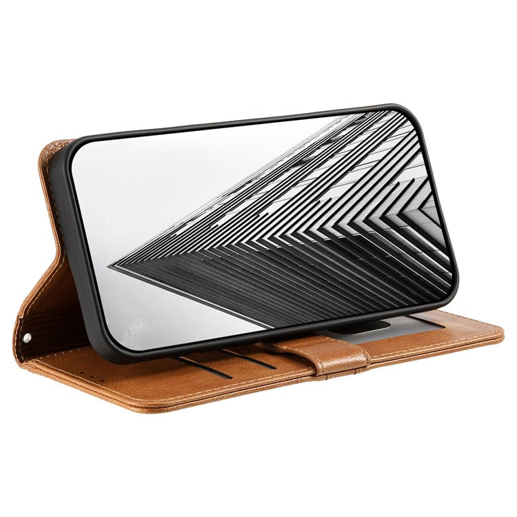 013 Style For Oppo Reno13 Pro 5G Case PU Leather Anti-Fall Phone Cover with 6 Card Slots - Brown