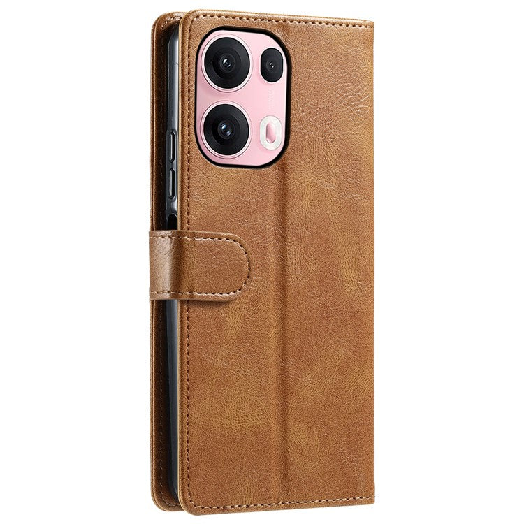 013 Style For Oppo Reno13 Pro 5G Case PU Leather Anti-Fall Phone Cover with 6 Card Slots - Brown