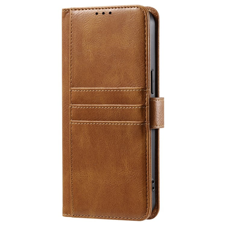 013 Style For Oppo Reno13 Pro 5G Case PU Leather Anti-Fall Phone Cover with 6 Card Slots - Brown