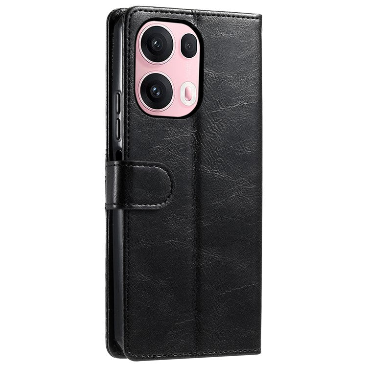 013 Style For Oppo Reno13 Pro 5G Case PU Leather Anti-Fall Phone Cover with 6 Card Slots - Black
