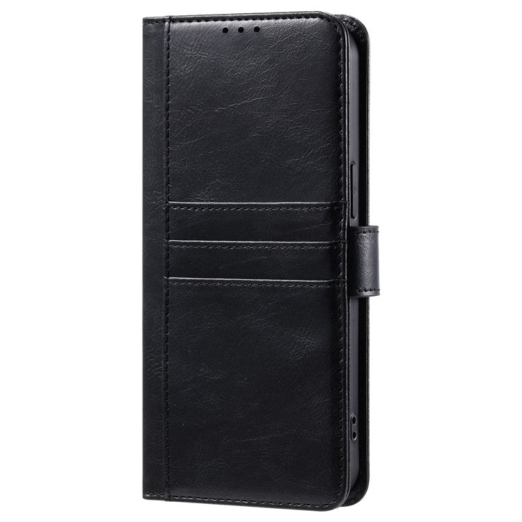 013 Style For Oppo Reno13 Pro 5G Case PU Leather Anti-Fall Phone Cover with 6 Card Slots - Black