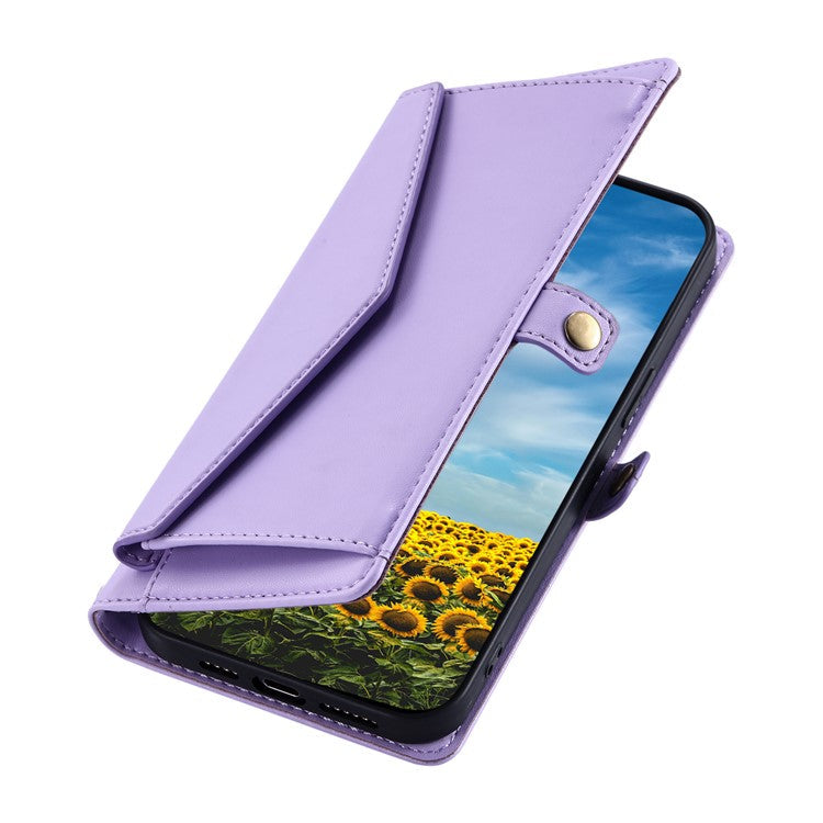 For Oppo Reno13 Pro 5G Leather Case with Wrist Strap Wallet Stand Phone Cover - Purple
