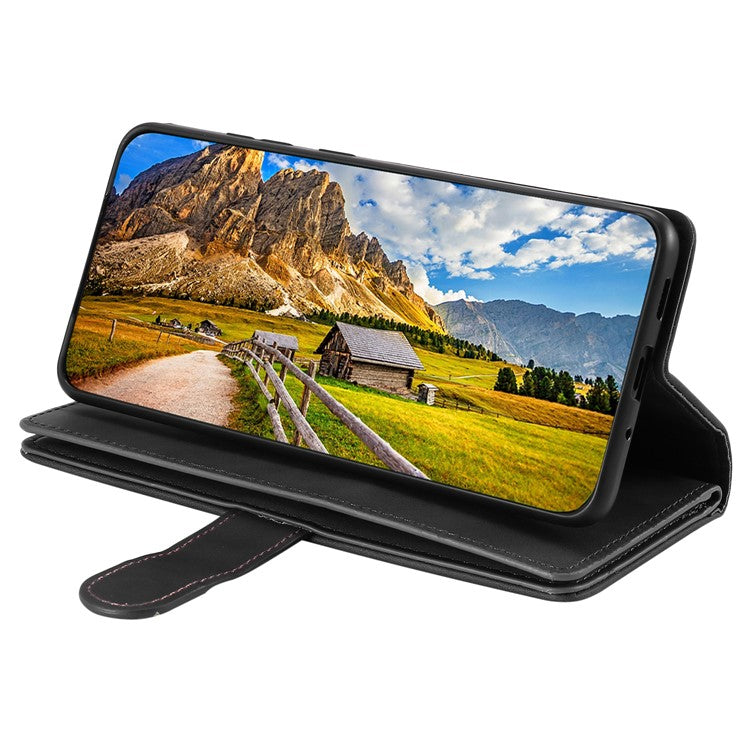 For Oppo Reno13 Pro 5G Case PU Leather Phone Cover with Zipper Wallet 9 Card Slots - Black