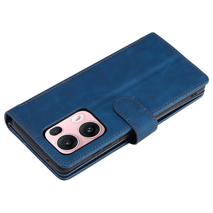 For Oppo Reno13 Pro 5G Case PU Leather Phone Cover with Zipper Wallet 9 Card Slots - Blue