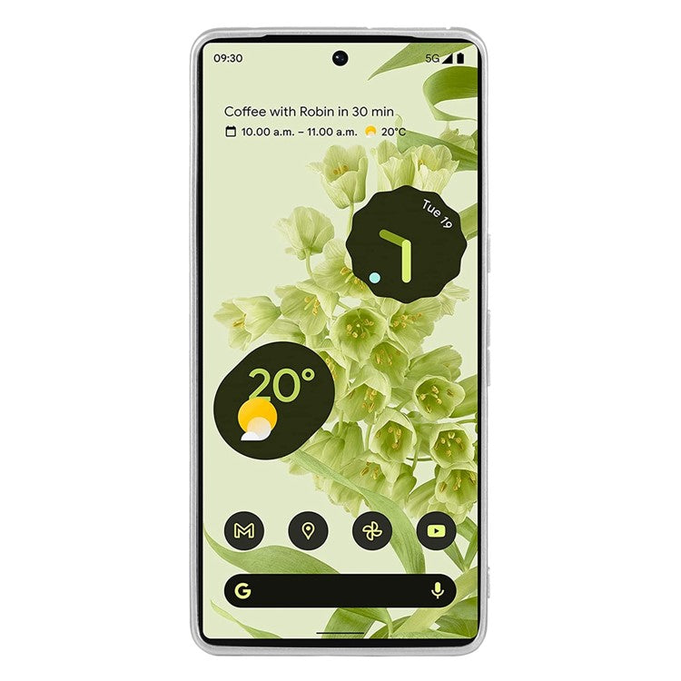 For Google Pixel 7 Pro 5G Shiny Glitter Sequins Phone Protective Case Electroplating TPU Frame Hard PC Back Cover - Silver